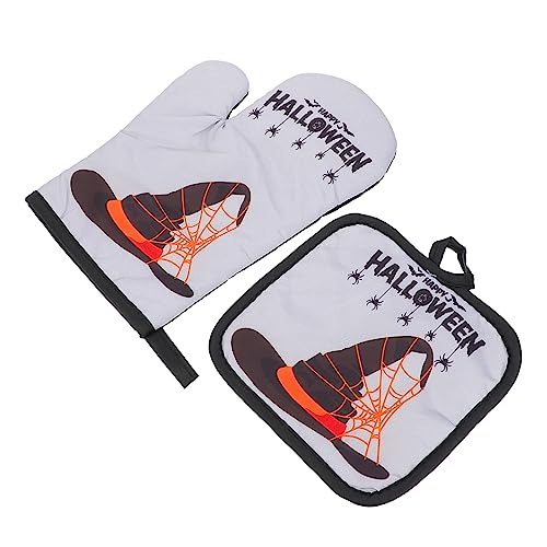OUNONA 2 Stück Hitzebeständige Ofenhandschuhe Teiliges Set mit Flexiblem Rutschfestem Griff und Isolierendem Material Geeignet für Backofen Mikrowelle Kochen und Grillen Unisex Sicherer von OUNONA
