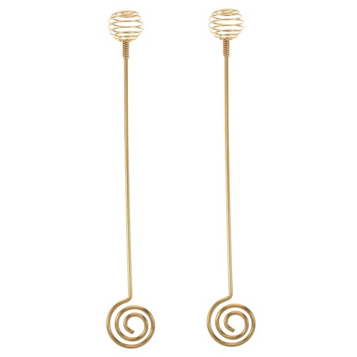 OUNONA 2 Stück Honig Mixer Kaffeewabe Honiglöffel Cocktailrührer Stöcke für Cocktails umrühren Honig-Rührstäbchen Honigserver Honigmischrührer Rostfreier Stahl Golden von OUNONA