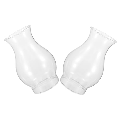 OUNONA 2 Stück Klare Glas Lampenschirme Ersatz für Kleine Petroleumöllampen Vintage Öl Laternen Glasabdeckung Hitzebeständig Transparent als Ersatzglas für Alte Lampen von OUNONA