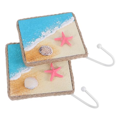 OUNONA 2 Stück Mediterrane Wandhaken Quadratisch Gelber Seestern Küstenstil Handbemalt Strand Thema Bad Handtuch Schlüsselhalter Stabile Nautische Wanddeko OUNONA 2 Stück Mediterrane Wandhaken Quadratisch Gelber Seestern Küstenstil Handbemalt Strand Thema Bad Handtuch Schlüsselhalter Stabile Nautische Wanddeko von OUNONA