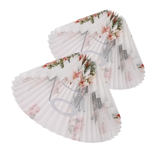OUNONA 2 Stück Retro Stofflampenschirme für Kleine Tischlampen und Kronleuchter Gemütliche Lichtakzente für Hotel Schlafzimmer und Wohnräume von OUNONA