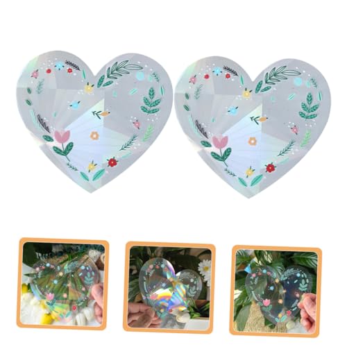 OUNONA 2 Stück Selbstklebender Herz prisma Fensteraufkleber aus PVC Vogelschutz Suncatcher für Glas Dekorative Langlebige Fensterdeko Einfach Anzubringen Lichtbrechend und Wärmespendend OUNONA 2 Stück Selbstklebender Herz prisma Fensteraufkleber aus PVC Vogelschutz Suncatcher für Glas Dekorative Langlebige Fensterdeko Einfach Anzubringen Lichtbrechend und Wärmespendend von OUNONA