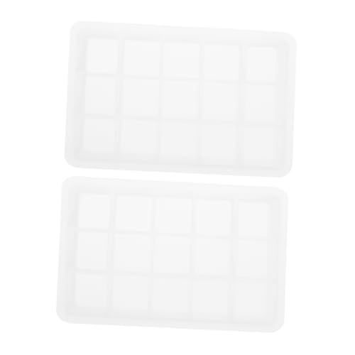 OUNONA 2 Stück Silikon Eiswürfelform Fächer Flexibel Antihaft Bpa Frei für Getränke Eiswürfelbehälter Transparent Lebensmittelecht Platzsparend für Küche Restaurant Bar von OUNONA