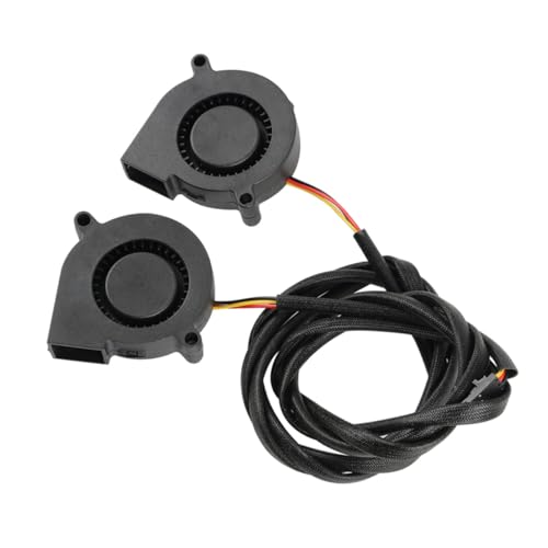 OUNONA 2 Stück Super Silent Radial Lüfter Hydraulik Gleitlager Drucker Kühlventilator für Prusa Geräuscharm Stabile Wärmeableitung Installieren Schwarz von OUNONA