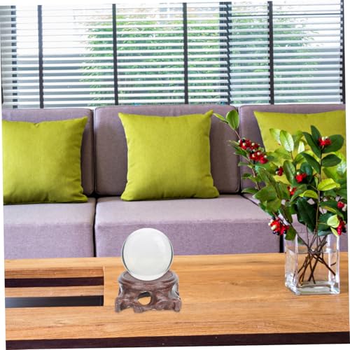 OUNONA 2 Stück Teiliges Holzsockel für Kristallkugeln aus Schwarzem Rosenholz Stabile Runde Basis Ø und Ø Dekorativer Walnussständer als Schreibtisch Wohnaccessoire von OUNONA