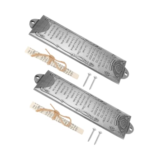 OUNONA 2 Stück Teiliges Mezuzah Türschild aus Vintage Legierung mit Schriftrolle Wetterfester Schmuck für und Religiöse Zeremonien Dekoratives Judaica für Türpfosten und Fenster von OUNONA