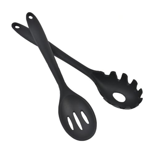 OUNONA 2 Stück Teiliges Silikon Küchenset Nudel Abtropflöffel und Schöpflöffel Flexibel für Nudelgerichte Einfach zu Lagern für Zuhause und Restaurants von OUNONA