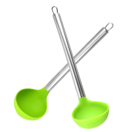 OUNONA 2 Stück Teiliges Silikon Suppenkellen Hitzebeständig Langlebig und Leicht Küchenlöffel mit Ergonomischem Griff für Einfache Handhabung zum Servieren von Suppe und Soßen OUNONA 2 Stück Teiliges Silikon Suppenkellen Hitzebeständig Langlebig und Leicht Küchenlöffel mit Ergonomischem Griff für Einfache Handhabung zum Servieren von Suppe und Soßen von OUNONA