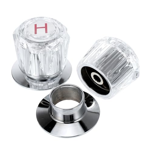 OUNONA 2 Stück Transparente Acryl Wasserhahn Ersatzteile mit Sitz Kompatibel für Heiße und Kalte Wasserhähne für Badezimmer und Küche OUNONA 2 Stück Transparente Acryl Wasserhahn Ersatzteile mit Sitz Kompatibel für Heiße und Kalte Wasserhähne für Badezimmer und Küche von OUNONA