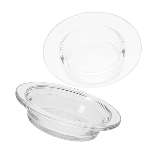 OUNONA 2 Stück Transparente Glas Aromatherapie Teller Kompatible Wachswärmer Schale Schützend und Elegant für Duftöl und Wachs Praktische Ersatzschalen von OUNONA