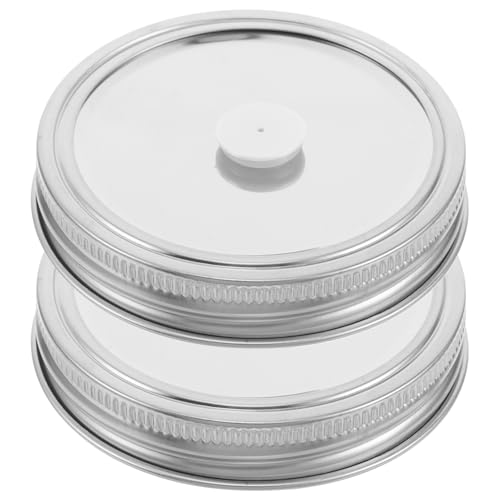 OUNONA 2stücke Vakuumdeckel Für Einmachgläser Aus Edelstahl Nachfüllbare Lebensmittelversiegelung Für Kleine Behälter Effiziente Aufbewahrung Und Fermentation von OUNONA