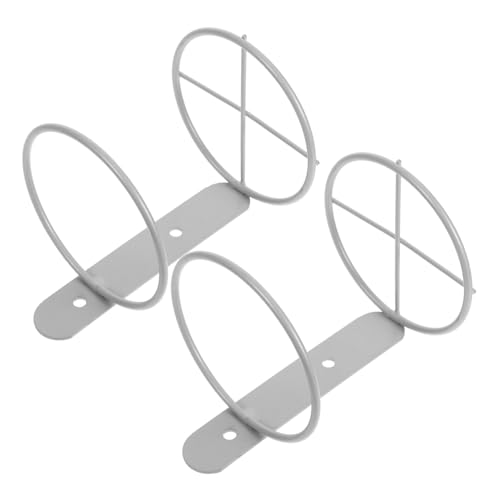 OUNONA 2 Stück Wandmontiertes Weinflaschenregal Teiliges Metall Flaschenhalter Stabiles Silbernes Weinregal zum Aufhängen Platzsparend für Küche Esszimmer und Bar Einfach zu Montieren von OUNONA