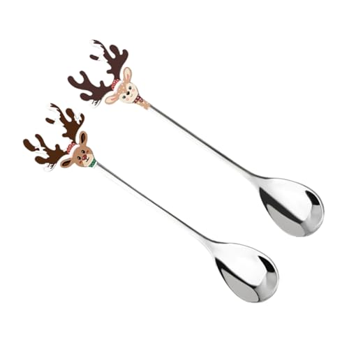 OUNONA Rentierlöffel Edelstahl Tee Honiglöffel für Kaffee Dessert Rühren von OUNONA