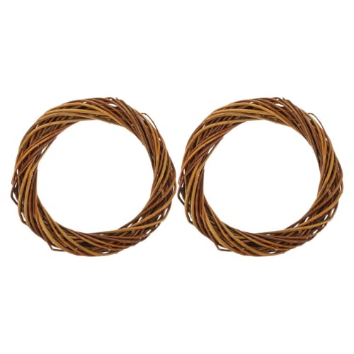 OUNONA 2 Zweigkränze: 20 cm Weidenkranz für Weihnachten und Hochzeiten – DIY-Girlandenringe aus Naturmaterial für Haustüren, Fenster, Schränke und Wände von OUNONA