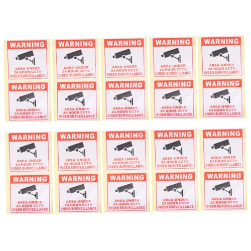 OUNONA 20 Stück Teiliges Cctv warnschild Aufkleber Videoüberwachung Hinweis Selbstklebende Überwachungszeichen für Schule Büro Glatte Oberflächen Rückstandsfrei Entfernbar OUNONA 20 Stück Teiliges Cctv warnschild Aufkleber Videoüberwachung Hinweis Selbstklebende Überwachungszeichen für Schule Büro Glatte Oberflächen Rückstandsfrei Entfernbar von OUNONA