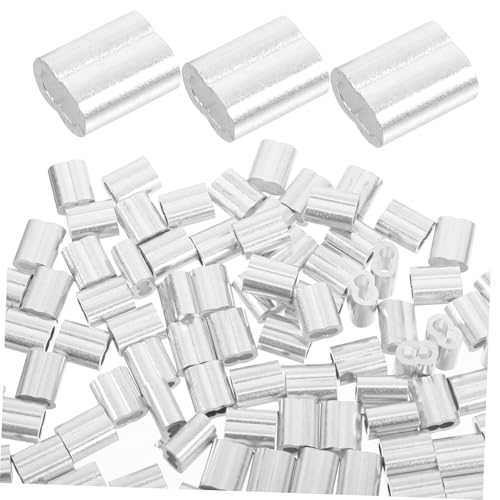 OUNONA 200 Stück Aluminium Crimp Hülsen für Stahlseil Doppelhülsen Seilklemmen Geeignet für Drahtseil und Kabel Einfache Anwendung Langlebig und Rostfrei Silber OUNONA 200 Stück Aluminium Crimp Hülsen für Stahlseil Doppelhülsen Seilklemmen Geeignet für Drahtseil und Kabel Einfache Anwendung Langlebig und Rostfrei Silber von OUNONA