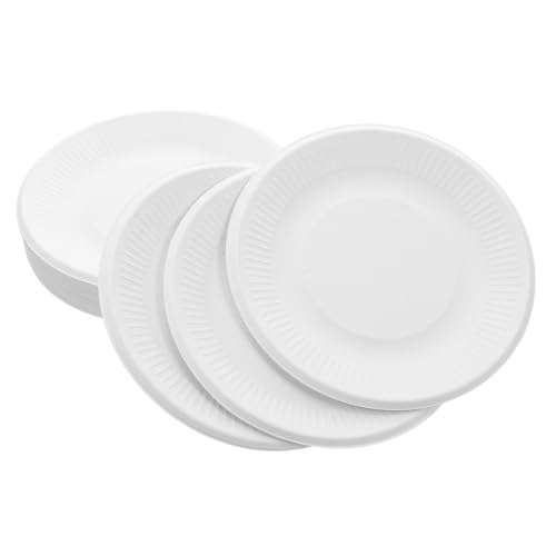 OUNONA 200 Stück -papierteller Weiß Dicke Dessert Snack- für Partys Hochzeit Appetizer Kuchen Robuste Kompakte Einwegteller für Elegante Anlässe von OUNONA