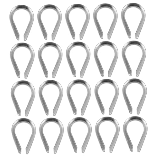 OUNONA 20Stücke Pack Drahtseil Rohr Fingerhut Robustes Kabel Rigging Strapazierfähige Schlaufenkabel für Längere und Schutz von OUNONA