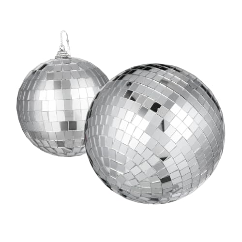 OUNONA 2Stücke Spiegel Disco Ball Reflektierende Silberne Partydekoration für Hochzeiten Ktv und Dj Hängende Ornamente für Feste von OUNONA