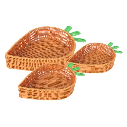 OUNONA 3 Stück Obstkorb aus Rattan Obstkorb Schale hängende Obstkörbe Früchte modern hängender Obstkorb Party Schlüsselschale Essenskörbe zum Servieren Obstkorb für Küchenarbeitsplatte pp von OUNONA
