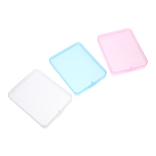 OUNONA 3 Stück Teiliges Tragbares Reise Baumwollpad Halter mit Transparenter Abdeckung Makeup Organizer für Wattepads Wattestäbchen und Kosmetikschwämme Badezimmer Aufbewahrungsbox von OUNONA