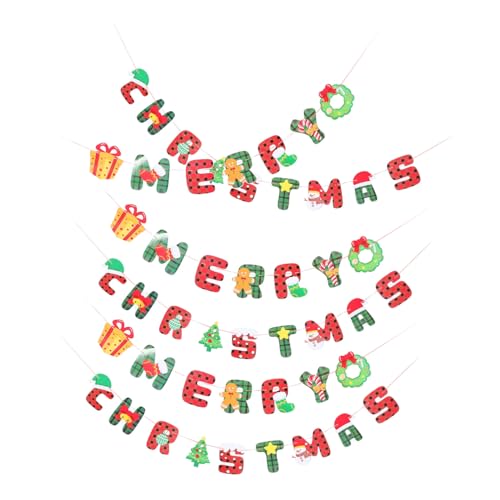 OUNONA 3 Stück Teiliges Weihnachtsbanner aus Papier mit Winterlicher Girlande Farbecht und Wiederverwendbar für Tür Kamin Fenster und Indoor-Outdoor-Dekoration zu Weihnachten von OUNONA
