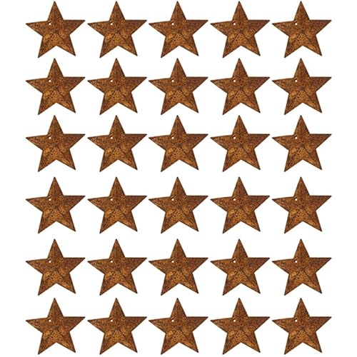 OUNONA 30St Rostige Metallsterne Für DIY Weihnachtsdeko 4.5Cm Fünfzackige Sterne Für Handwerk Fenster- Und Wanddekoration Perfekt Für Festliche Anlässe Und Zuhause von OUNONA