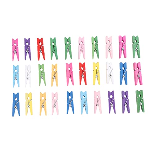 OUNONA 30stücke Fotoclips Aus Natürlichem Holz Mehrfarbige Mini-kleiderklammern Als Fotoklammern Büroklammern Und Nachrichtenklammern Geeignet von OUNONA