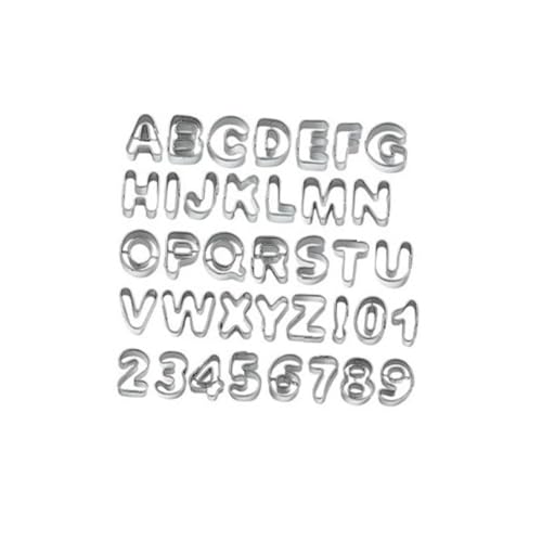 OUNONA Alphabet-kuchenformen Zahlen-ausstechformen-set Metall- -fondant-formen 37-teiliges Set Zum Backen Und Dekorieren von OUNONA