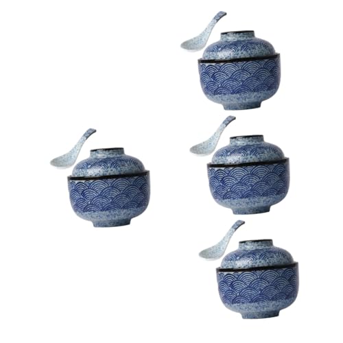 OUNONA 4 Sätze Schmortopf aus Keramik geschenke für den einzug ramen schüssel Suppenschüssel mit Deckel Nudelschale aus Keramik Salatschüssel Ramen-Nudeln Schüssel Suppe von OUNONA