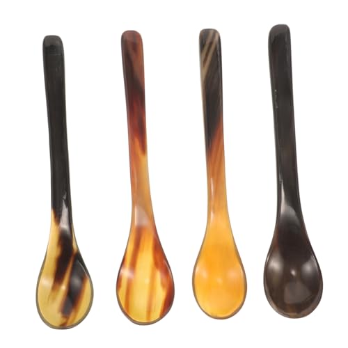 OUNONA 4stücke Löffel Aus Ochsenhorn Honiglöffel Kaffeelöffel Multifunktionslöffel Für Dessert Und Vorspeisen Handgefertigt Mit Detaillierter Verarbeitung Und Gutem Finish von OUNONA