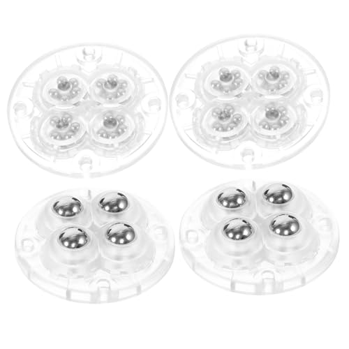 OUNONA 4 Stück Mini Selbstklebende mit Drehfunktion Schwenkbar Leise und Kratzfest Geeignet für Möbel Mülltonnen und Aufbewahrungsboxen Transparent Einfache Montage ohne Bohren von OUNONA
