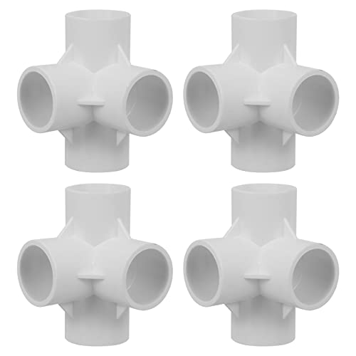 OUNONA 4 Stück PVC Vier Verbinder Robuste PVC Fittings für DIY Projekte Geeignet für Gewächshäuser Möbel und Pools mit Glatter Oberfläche und Hoher Widerstandsfähigkeit von OUNONA