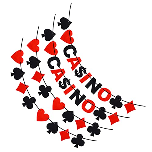 OUNONA 4 Stück Teiliges Party Hängende Wimpel aus Filz Kreative Herz und Buchstaben Deko für Geburtstag Valentinstag Bunte Girlande für Hauswand Fenster Langlebig und Attraktiv von OUNONA