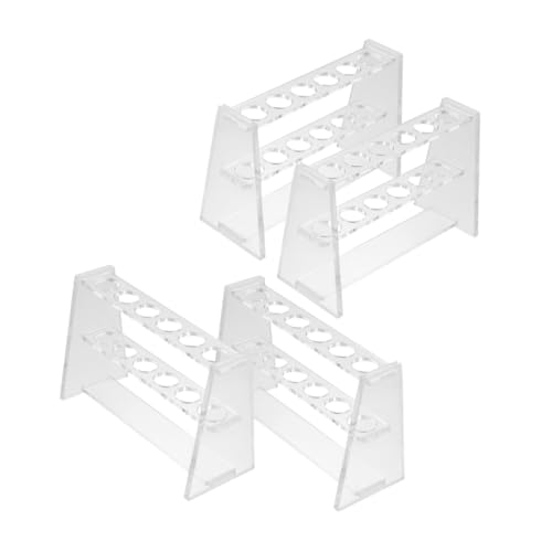 OUNONA 4 Stücke Teiliges Transparentes Testrohrhalter Doppellagiges Reagenzglasgestell Stabiler Röhrchenhalter für Labor Leicht zu Reinigen für Wissenschaftliche Experimente und von OUNONA
