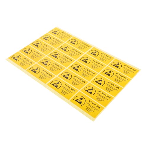 OUNONA 450Stücke Esd Aufkleber Warnschild für Statisch Empfindliche Geräte Selbstklebende Etiketten für Schulbüros und Gebäude Gelb von OUNONA