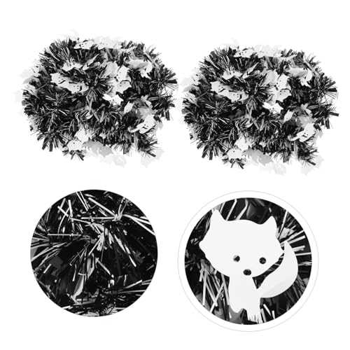 OUNONA 5 STK. Teiliges Halloween Lametta Girlande Glänzende Metallic Deko mit Katzenmotiv Vielseitig für Innen und Außen Leichte Flexible Hängedekoration für Party Klassisch OUNONA 5 STK. Teiliges Halloween Lametta Girlande Glänzende Metallic Deko mit Katzenmotiv Vielseitig für Innen und Außen Leichte Flexible Hängedekoration für Party Klassisch von OUNONA