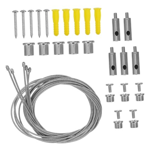 OUNONA 5 Sätze Edelstahl Seilaufhängung für Pendelleuchten Stabiles Drahtseil mit Schraubring Sicheres Deckenhaken Einbauset für Stilvolle Deckenlampen Halterung OUNONA 5 Sätze Edelstahl Seilaufhängung für Pendelleuchten Stabiles Drahtseil mit Schraubring Sicheres Deckenhaken Einbauset für Stilvolle Deckenlampen Halterung von OUNONA