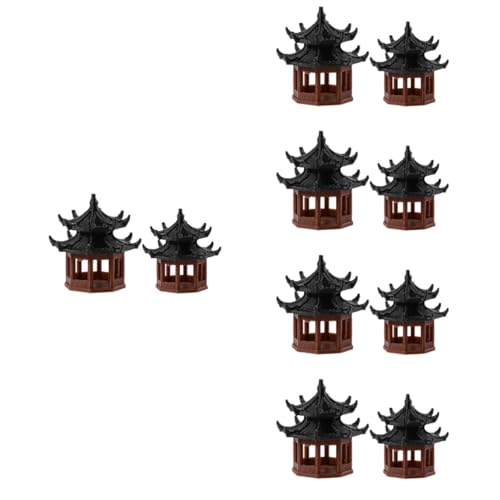 OUNONA 5 Sätze Mini-kunststoffpavillon Geformt Aquarium Landschaftsdekor Für Dekoration Dekorativ Pavillon-Aquarium- Bonsai-pavillon Gartenschmuck Plastik 4 Stück * 5 von OUNONA