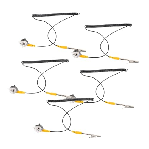 OUNONA 5 Stück Anti static Erdungsband PVC Kabelclip mit Robuster Klammer für Elektrostatische Entladung Schutz Elektronischer Geräte und Verbesserte Arbeitsleistung von OUNONA