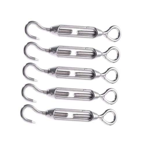 OUNONA 5 Stück Teiliges Edelstahl Drahtseil Spannschrauben mit Ösen Rostfrei Silber Präzise Gegossen Laufend Geeignet zum Spannen und Regulieren Elastischer Seile OUNONA 5 Stück Teiliges Edelstahl Drahtseil Spannschrauben mit Ösen Rostfrei Silber Präzise Gegossen Laufend Geeignet zum Spannen und Regulieren Elastischer Seile von OUNONA