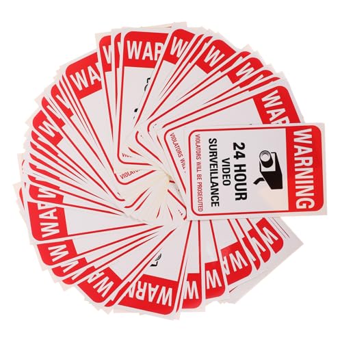 OUNONA 50 Blatt Videoüberwachung Warnaufkleber Rot Wetterfest Überwachung Hinweis Sticker für Innenflächen Geeignet Einfache Anbringung Langlebig Wetterbeständig OUNONA 50 Blatt Videoüberwachung Warnaufkleber Rot Wetterfest Überwachung Hinweis Sticker für Innenflächen Geeignet Einfache Anbringung Langlebig Wetterbeständig von OUNONA