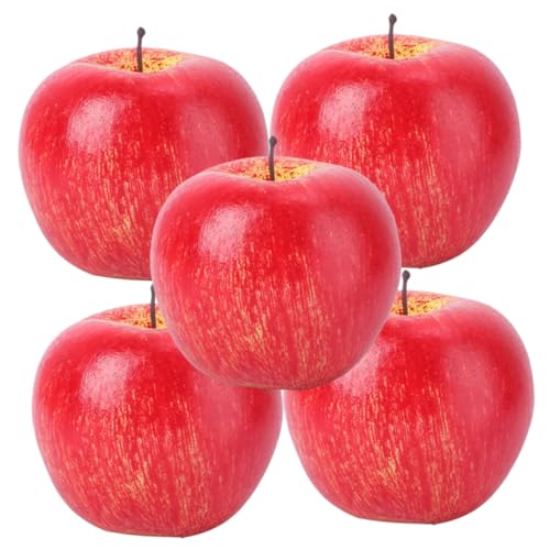 OUNONA 5stücke Simulierte Rote Äpfel Künstliches Modell Lebensechte Äpfel Obstdekor Für Küchendekoration Simulation Obst Modell Foto Requisiten von OUNONA