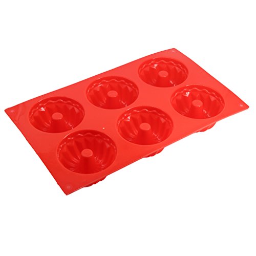OUNONA 6 Kavität Silikonkuchen Backform Kuchenform Antihaft Backform Form Kuchen Machen Form für DIY Dessert (Zufällige Farbe) von OUNONA