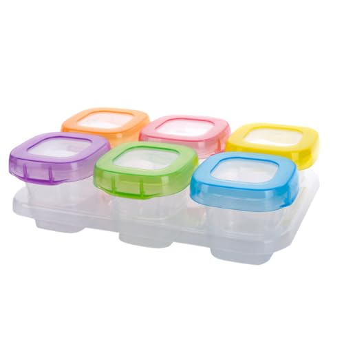 6Er-Set Babybrei Einfrieren Behälter - 60 Ml Babynahrungsbehälter Mit Luftdichtem Silikondeckel, Frei, Mikrowellen- Und Spülmaschinengeeignet, Babynahrung Aufbewahrung Für Beikost Und Fruchtpürees von OUNONA