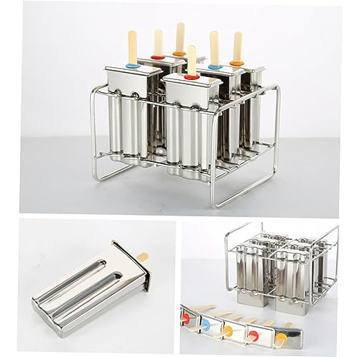 OUNONA 6 Stück Teiliges Eiscreme Formen mit Flachem Doppelrillen Design und Edelstahlregal für DIY für Geburtstagsfeiern und Sommer Snacks OUNONA 6 Stück Teiliges Eiscreme Formen mit Flachem Doppelrillen Design und Edelstahlregal für DIY für Geburtstagsfeiern und Sommer Snacks von OUNONA