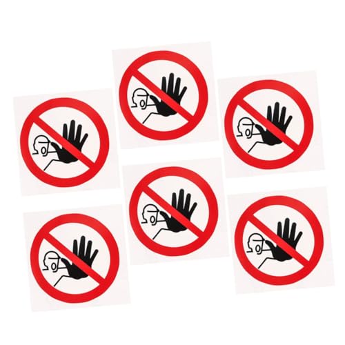 OUNONA 6 Stück Teiliges Warnschild Ømm Selbstklebende Sicherheitswarnung für Glatte Flächen Innen und Außen Auffällige Zutritt für Unbefugte Verboten Warnhinweise Vielseitig für von OUNONA