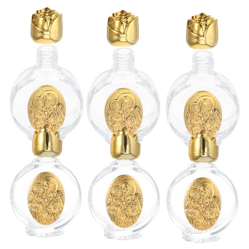 OUNONA 6stücke Glas Weihwasserflaschen Mit Rosenkappe Bruchfeste Kleine Behälter Für Kirchen Segenswasser Und Taufzeremonien Auslaufsichere Transparente Flaschen OUNONA 6stücke Glas Weihwasserflaschen Mit Rosenkappe Bruchfeste Kleine Behälter Für Kirchen Segenswasser Und Taufzeremonien Auslaufsichere Transparente Flaschen von OUNONA