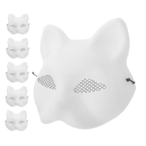 OUNONA 6stücke Katzenmaske Und Fuchsmaske Weiße Blanko-Tier-halbmaske Für DIY-malerei Cosplay-Masken Party-Accessoires Halloween-kostümideen OUNONA 6stücke Katzenmaske Und Fuchsmaske Weiße Blanko-Tier-halbmaske Für DIY-malerei Cosplay-Masken Party-Accessoires Halloween-kostümideen von OUNONA