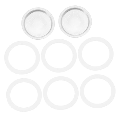 OUNONA 8 Stück Teiliges Espressokocher Ersatzset Edelstahl Kaffeefilter mit Silikon dichtungsringen Rostfrei Feinmaschig Leicht zu Reinigen Kompatibel für Kaffeekannen Einfache von OUNONA